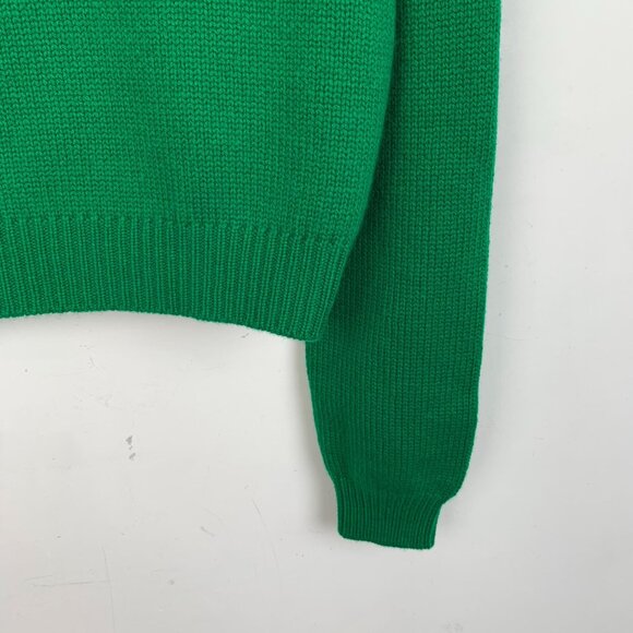 Miu Miu Green Beaded Cashmere Crew-Neck Long Sleeve Knit Sweater Size M Made In - Picture 3 of 7